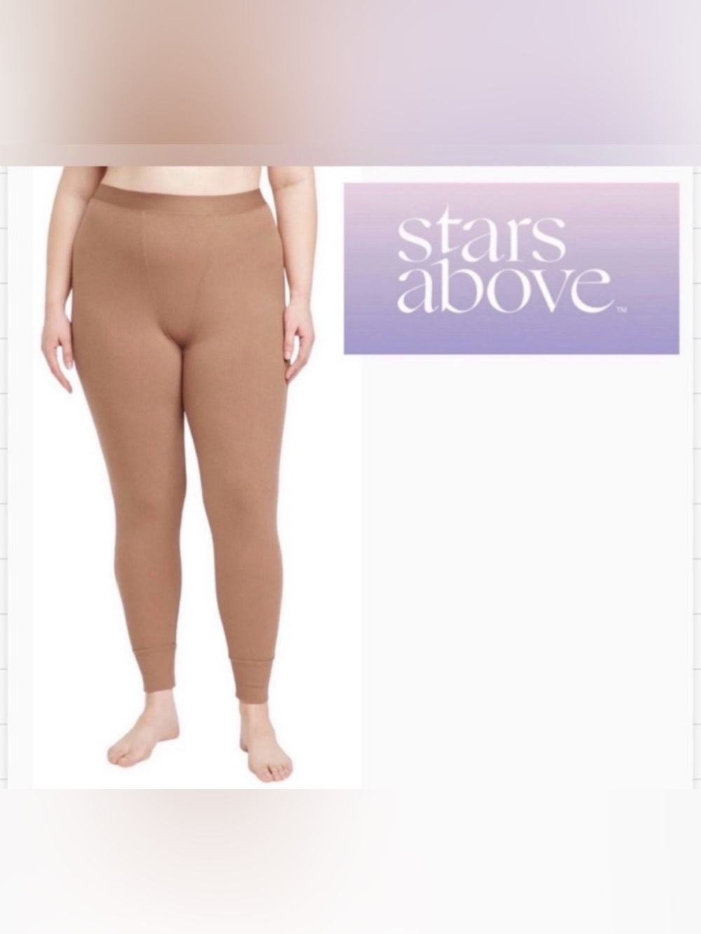 Stars above 4x ribbed chocolate brown pajama Leggings pants